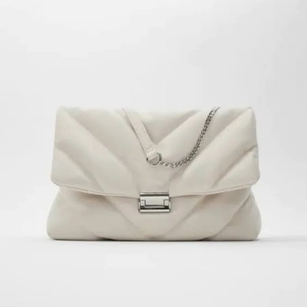Zara quilted maxi crossbody white bag - Picture 1 of 5